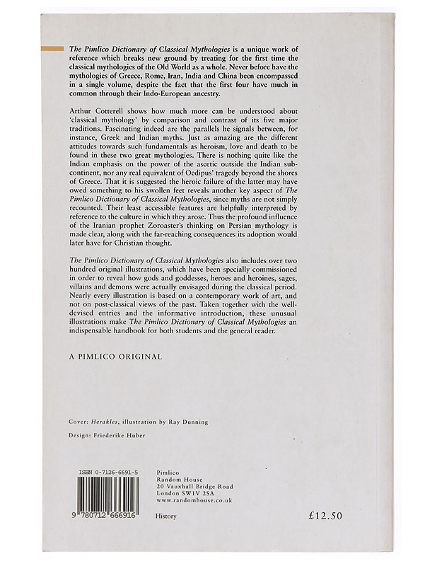 The Pimlico Dictionary of Classical Mythologies -Cotterell, Arthur - Tietokirjat ja oppaat - 10105382592 - 1