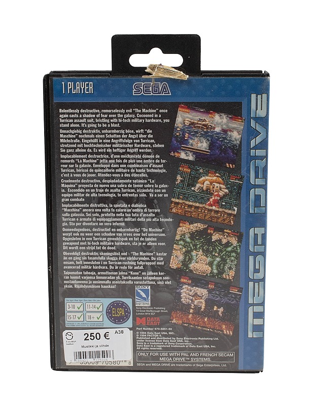SEGA Mega Drive Mega Turrican konsolipeli - Konsolit ja konsolipelit - 10105382633 - 2