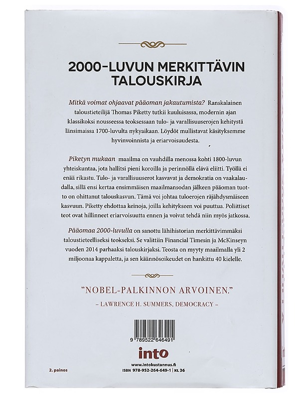 Pääoma 2000-luvulla - Piketty, Thomas - Historiakirjat - 10105382899 - 1