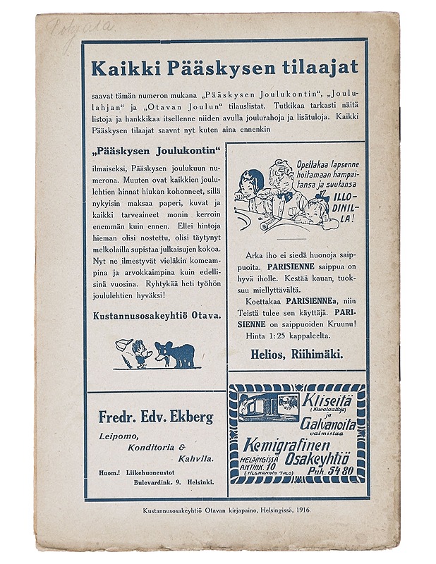 Pääskynen n:o 9 syyskuu 1916 - Helmi Krohn - Lehdet - 10105383025 - 1