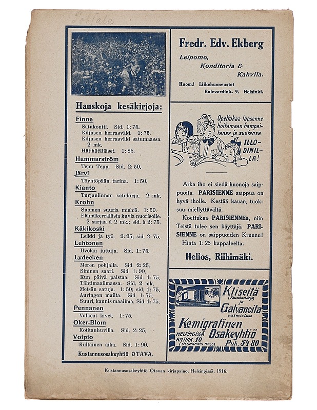 Pääskynen n:o 7 heinäkuu 1916 - Helmi Krohn - Lehdet - 10105383028 - 1