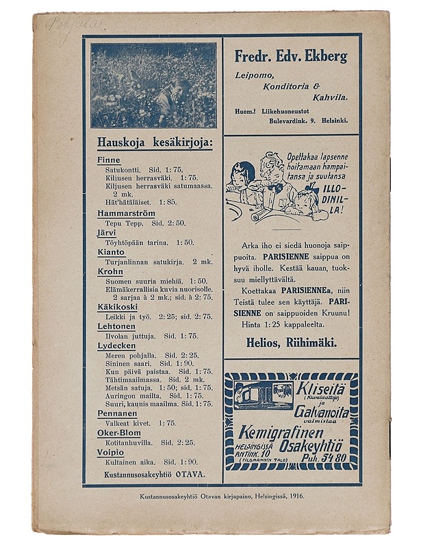 Pääskynen n:o 6 kesäkuu 1916 - Helmi Krohn - Lehdet - 10105383031 - 1