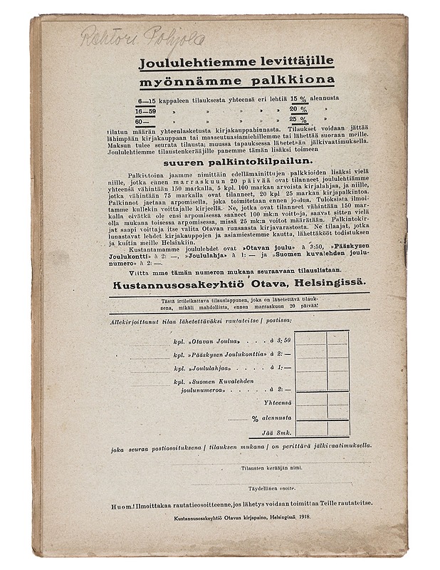 Pääskynen n:o 1 tammikuu 1919 - Helmi Krohn - Lehdet - 10105383069 - 1
