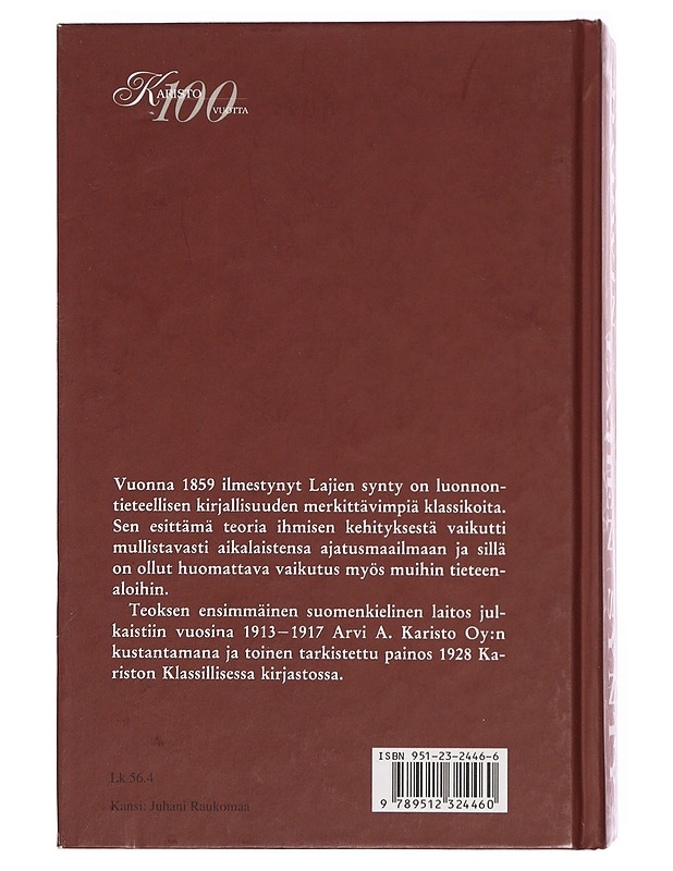 Lajien synty - Darwin, Charles - Tietokirjat ja oppaat - 10105383090 - 1