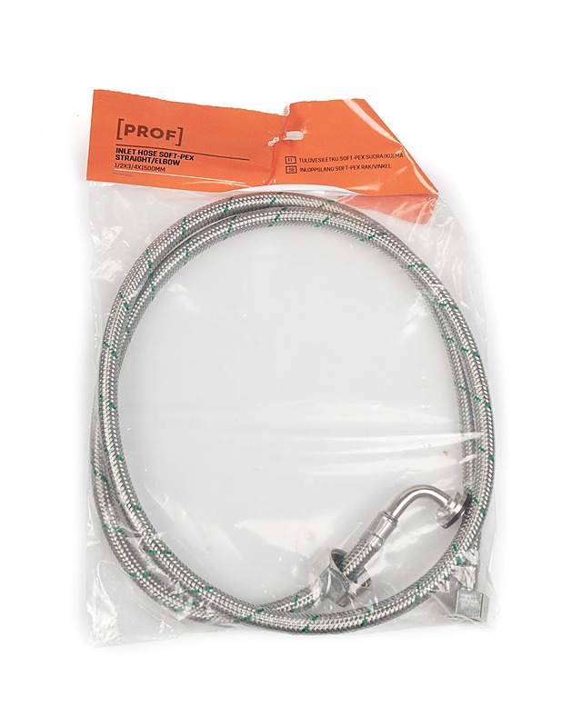 PROF Inlet hose Soft-Pex suora/kulma 1/2x3/4x1500mm tulovesiletku - Rakennustarvikkeet - 10105383456 - 0