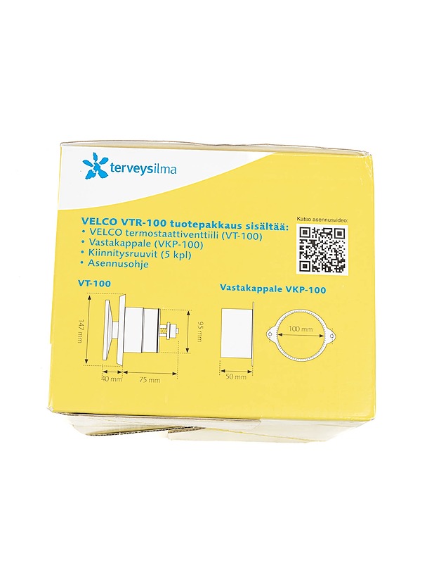VELCO VTR-100 korvausilmaventtiili - Rakennustarvikkeet - 10105383475 - 1