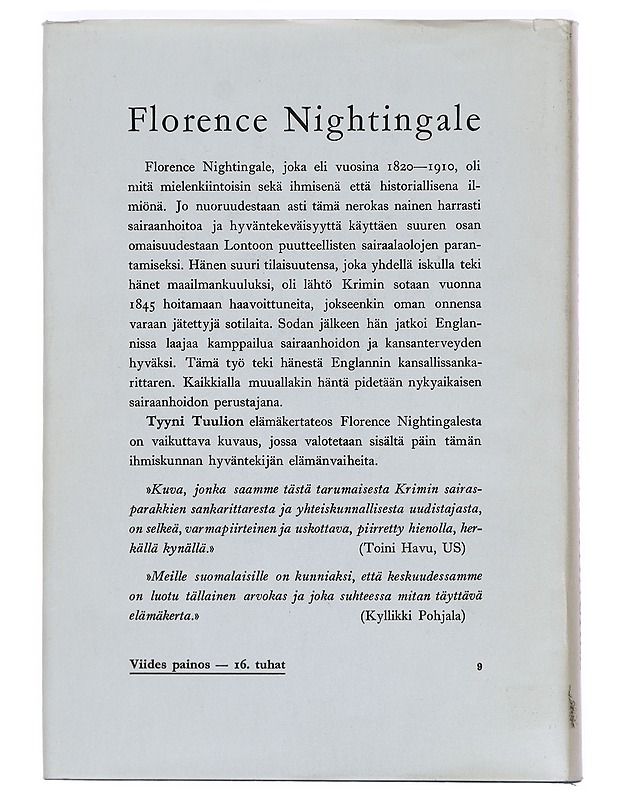 Florence Nightingale - Tyyni Tuulio - Elämäkerrat ja muistelmat - 10105383539 - 1