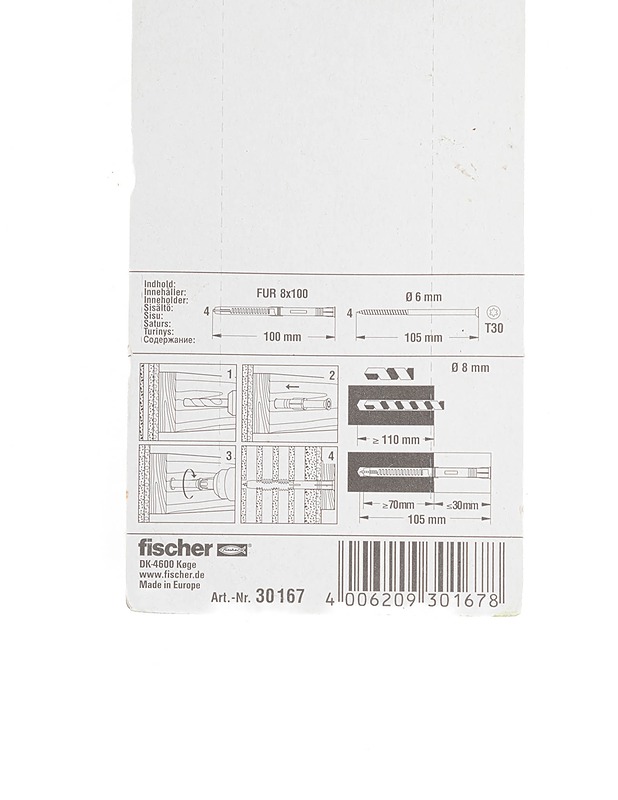 FISCHER FUR 8x100 yleiskarmitulppa - Rakennustarvikkeet - 10105383652 - 1