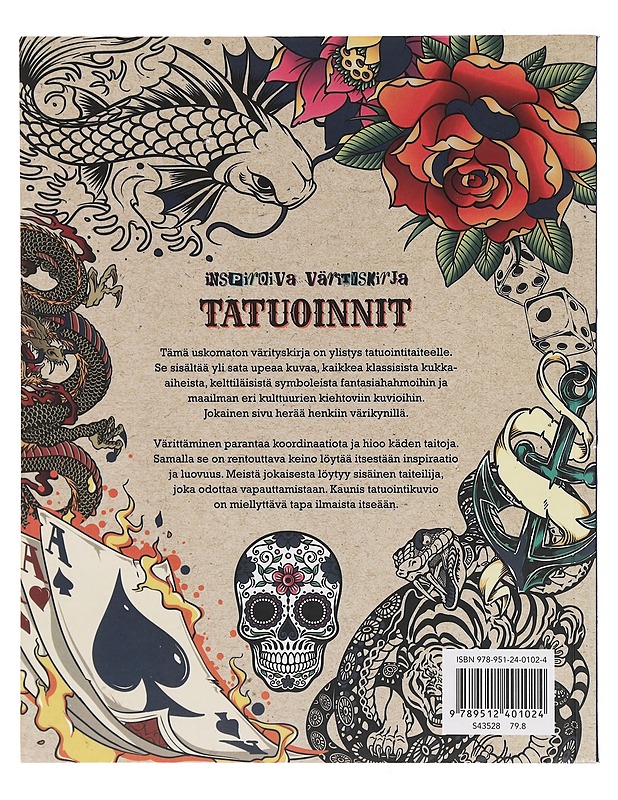 Tatuoinnit : Inspiroiva värityskirja - Taide- ja kulttuurikirjat - 10105383688 - 1