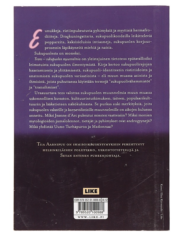 Trans : sukupuolen muunnelmia - Tiia Aarnipuu - Historiakirjat - 10105384001 - 1