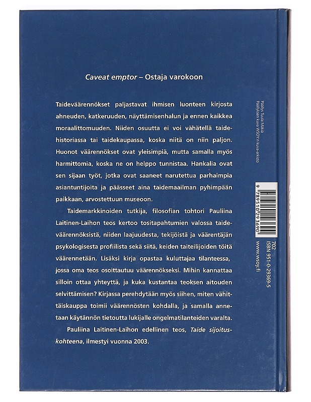 Taideväärennökset - Pauliina Laitinen-Laiho - Taide- ja kulttuurikirjat - 10105384063 - 1
