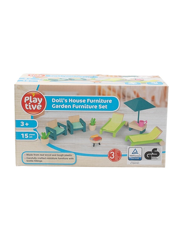 PLAYTIVE nukkekodin puutarhakalustesetti, 15 osaa - Lasten lelut - 10105384155 - 1