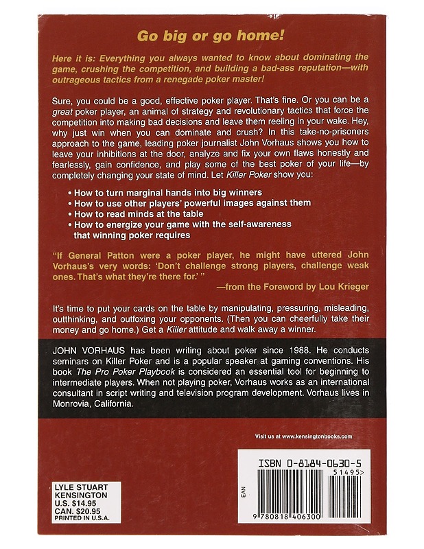 Killer Poker - John Vorhaus - Tietokirjat ja oppaat - 10105384224 - 1