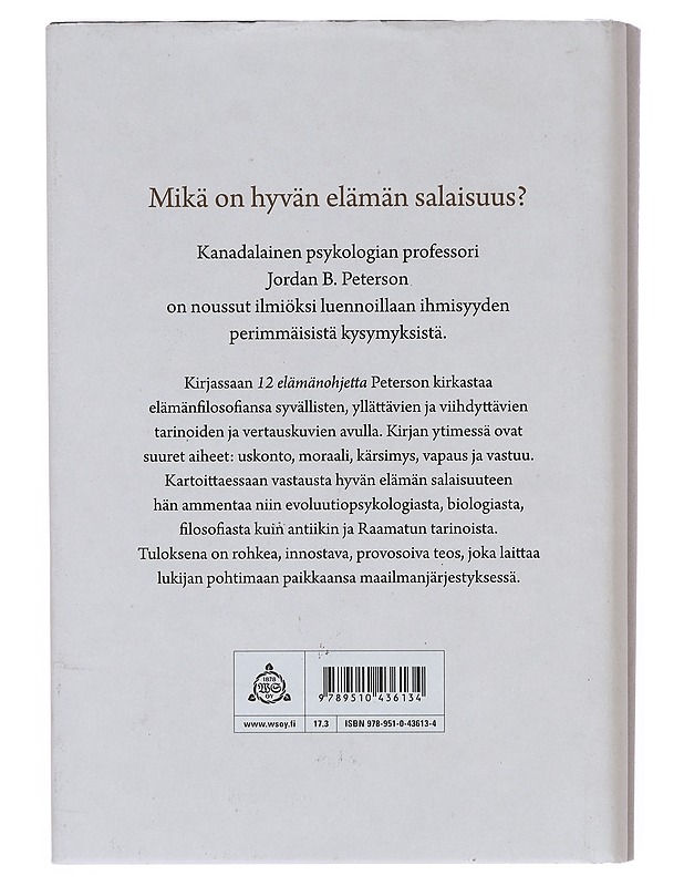 12 elämänohjetta : käsikirja kaaosta vastaan - Peterson, Jordan B. - Tietokirjat ja oppaat - 10105384277 - 1