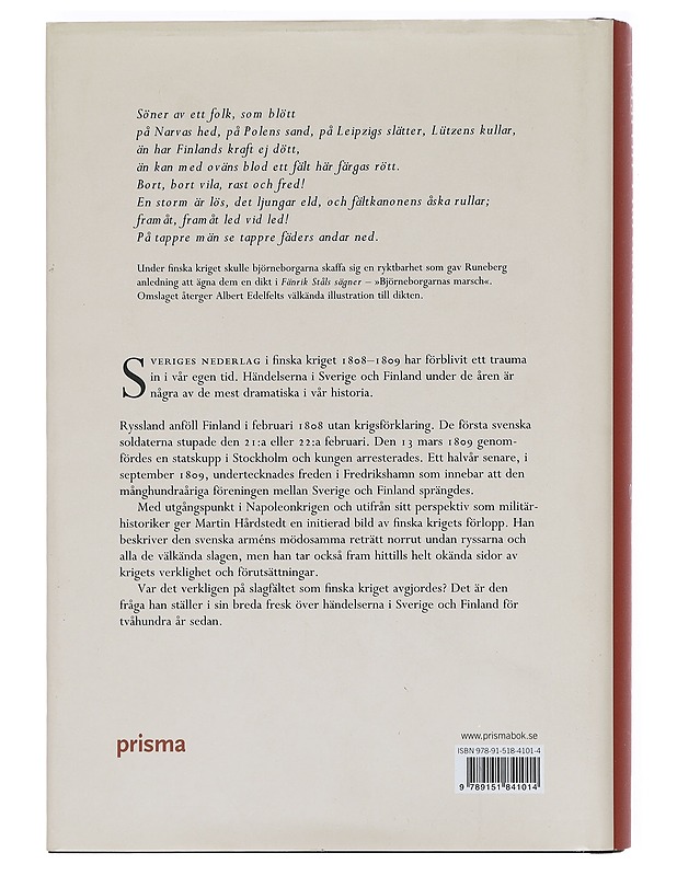 Finska kriget : 1808-1809 - Martin Hårdstedt - Historiakirjat - 10105384326 - 1