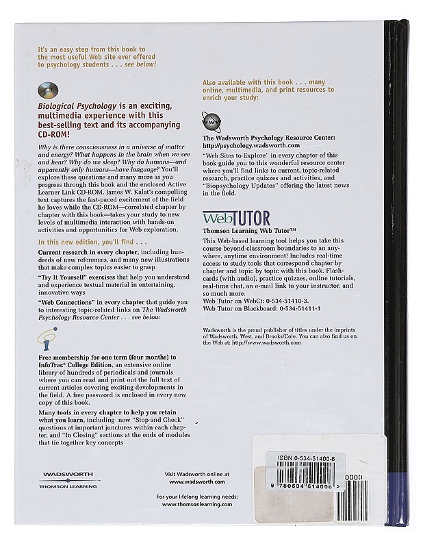 Biological psychology - James W. Kalat - Tietokirjat ja oppaat - 10105384391 - 1