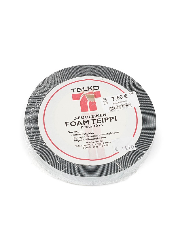 TELKO 2-puoleinen foam-teippi 10 m - Rakennustarvikkeet - 10105384409 - 0