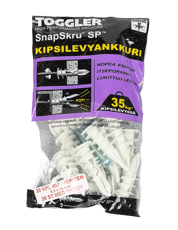 TOGGLER SnapSkru SP kipsilevyankkuri - Rakennustarvikkeet - 10105384482 - 0