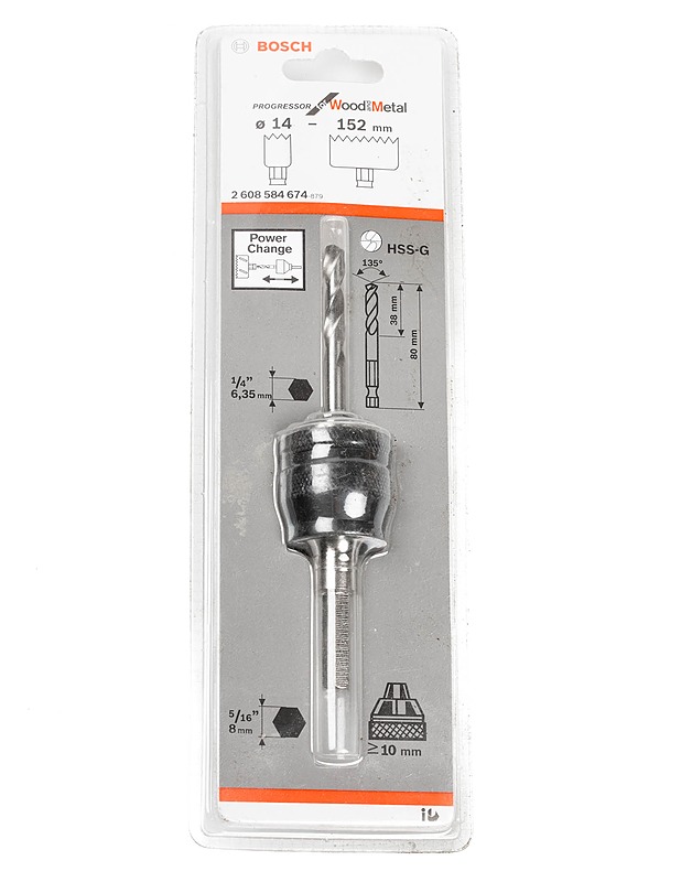 BOSCH Progressor reikäsahan adapteri poranterällä - Rakennustarvikkeet - 10105384789 - 0