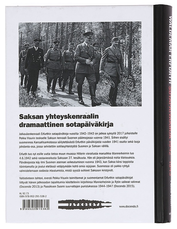 Waldemar Erfurth : sotapäiväkirja 1942-1943 - Erfurth, Waldemar - Elämäkerrat ja muistelmat - 10105384830 - 1
