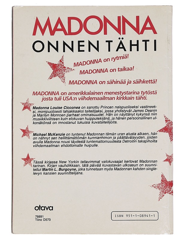 Madonna onnen tähti - McKenzie, Michael - Elämäkerrat ja muistelmat - 10105384894 - 1