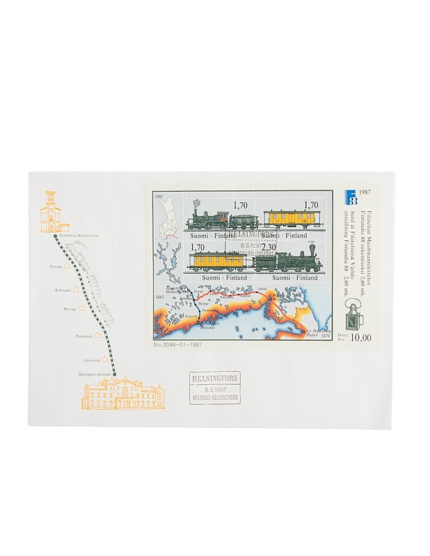 Suomi 1987: Finlandia 88 kirjekuori ja postimerkit - Askartelu - 10105385134 - 0