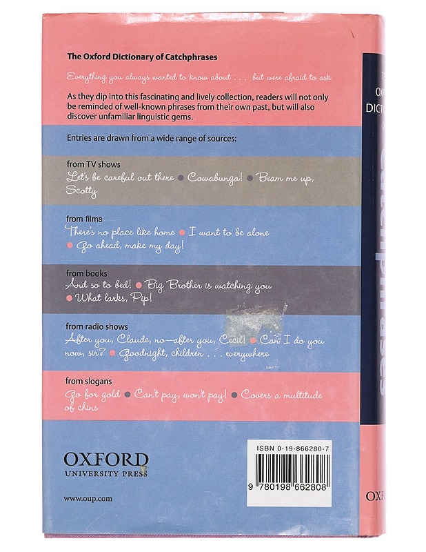 The Oxford dictionary of catchphrases - Farkas, Anna - Tietokirjat ja oppaat - 10105385155 - 1