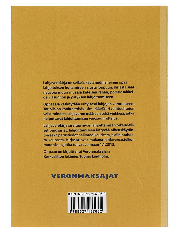 Lahjaverokirja - Tuomo Lindholm - Tietokirjat ja oppaat - 10105385175 - 1