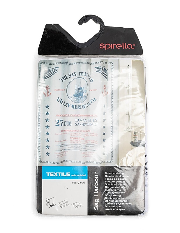 SPIRELLA Sag harbour suihkuverho, 180 x 200 - Muut kodintekstiilit - 10105385253 - 0