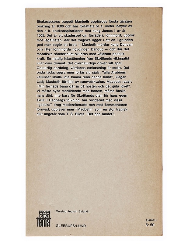 Macbeth - William Shakespeare - Runot ja näytelmät - 10105385340 - 1