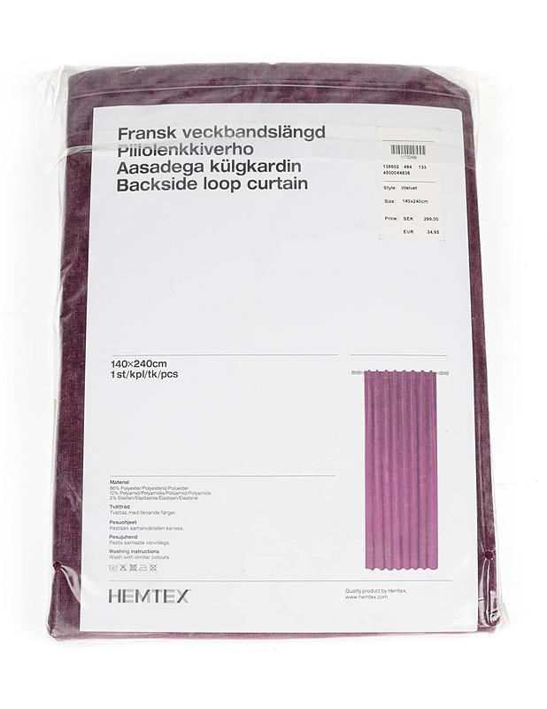 HEMTEX piilolenkkiverho, 140 x 240 cm - Verhot ja kapat - 10105385359 - 1