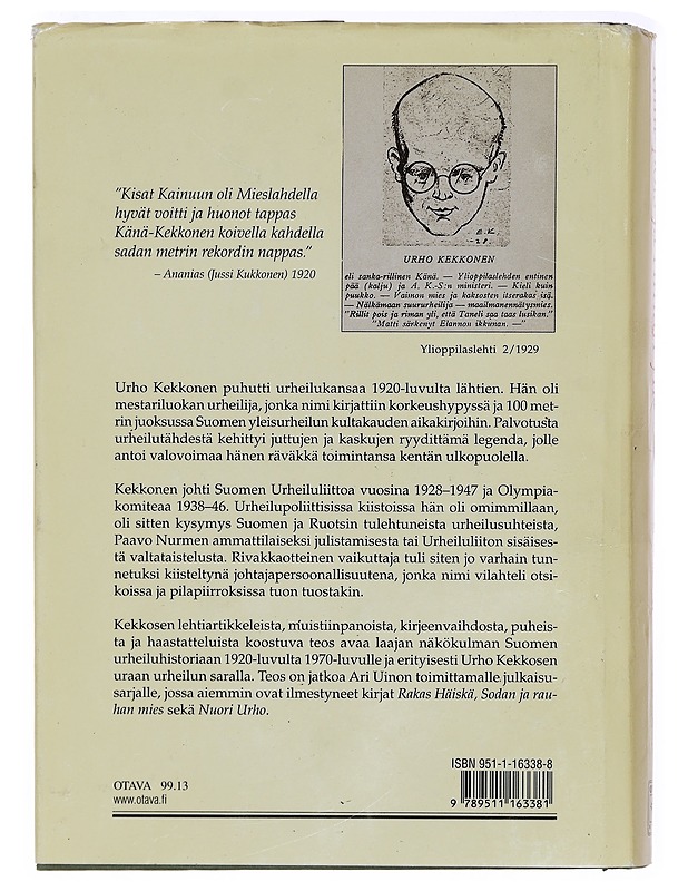 Puhe pohjoismaisille urheilujohtajille Urho Kekkosen 50-vuotisjuhlilla - Kekkonen, Urho - Historiakirjat - 10105385473 - 1