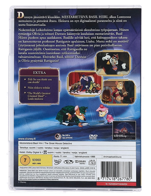 Mestarietsivä Basil Hiiri - DVD - DVD-elokuvat - 10105385986 - 1