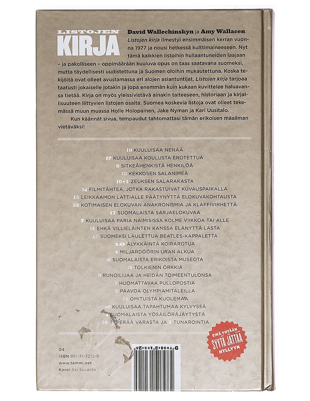 Listojen kirja - Wallechinsky, David - Tietokirjat ja oppaat - 10105386001 - 1