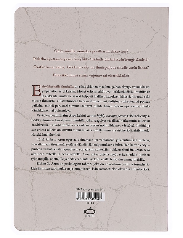 Erityisherkkä ihminen - Aron, Elaine N. - Tietokirjat ja oppaat - 10105386293 - 1
