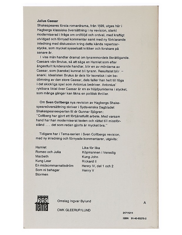 Julius Caesar - Shakespeare, William - Runot ja näytelmät - 10105386354 - 1