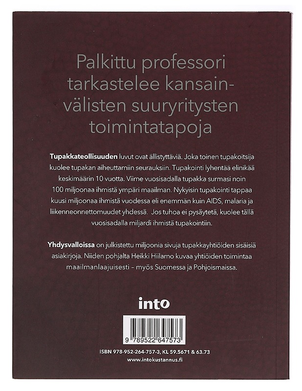Maailma tupakkayhtiöiden vallassa - Heikki Hiilamo - Tietokirjat ja oppaat - 10105386445 - 1