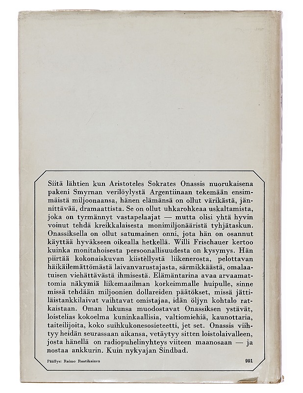 Onassis - Willi Frischauer - Elämäkerrat ja muistelmat - 10105386530 - 1