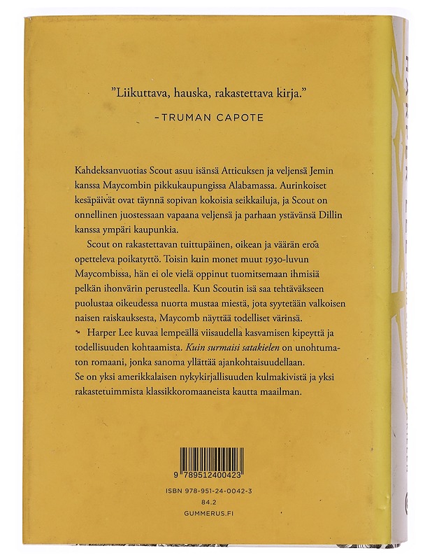 Kuin surmaisi satakielen - Lee, Harper - Romaanit ja novellit - 10105386549 - 1