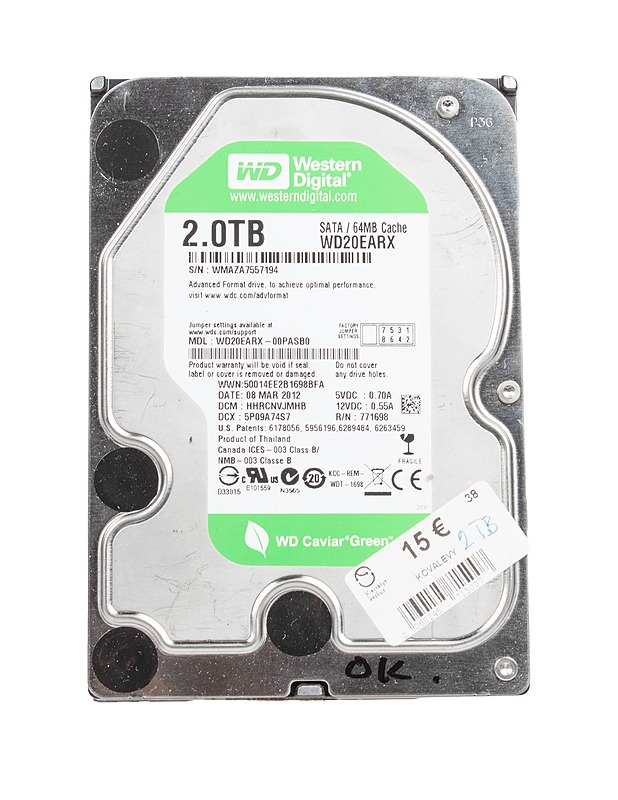 WESTERN DIGITAL WD20EARX kiintolevy - Tietokoneet - 10105386571 - 0