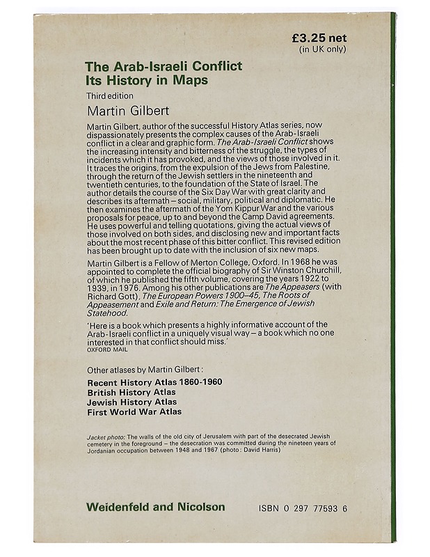 The Arab-Israeli conflict : its history in maps - Martin Gilbert - Tietokirjat ja oppaat - 10105386573 - 1