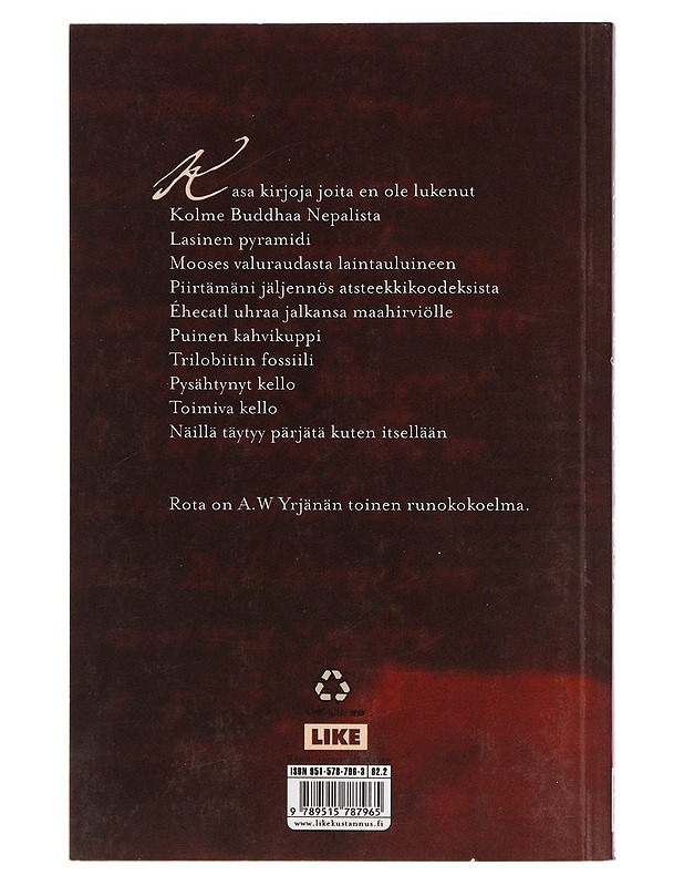 Rota - A. W. Yrjänä - Romaanit ja novellit - 10105386761 - 1