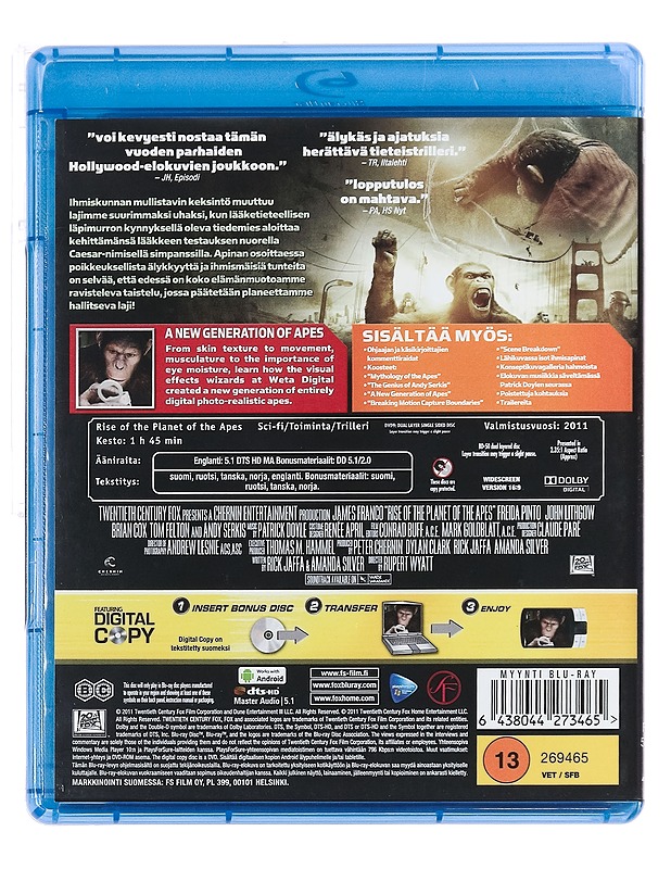 Apinoiden Planeetan Synty - Blu-Ray - Blu-ray-levyt - 10105387247 - 1