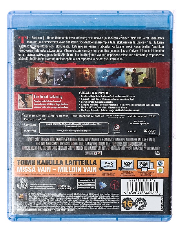 Abraham Lincoln: Vampire Hunter - Blu-Ray - Blu-ray-levyt - 10105387271 - 1