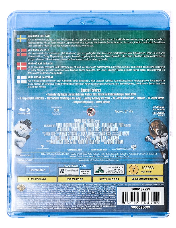 Cats And Dogs - Blu-Ray - Blu-ray-levyt - 10105387275 - 1