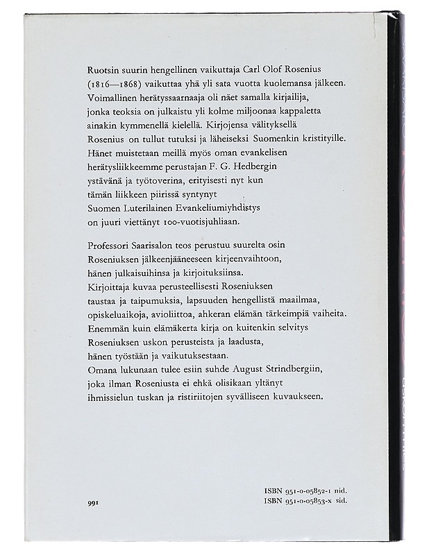 Rosenius - evankelisen uskon mies - Aapeli Saarisalo - Elämäkerrat ja muistelmat - 10105387296 - 1