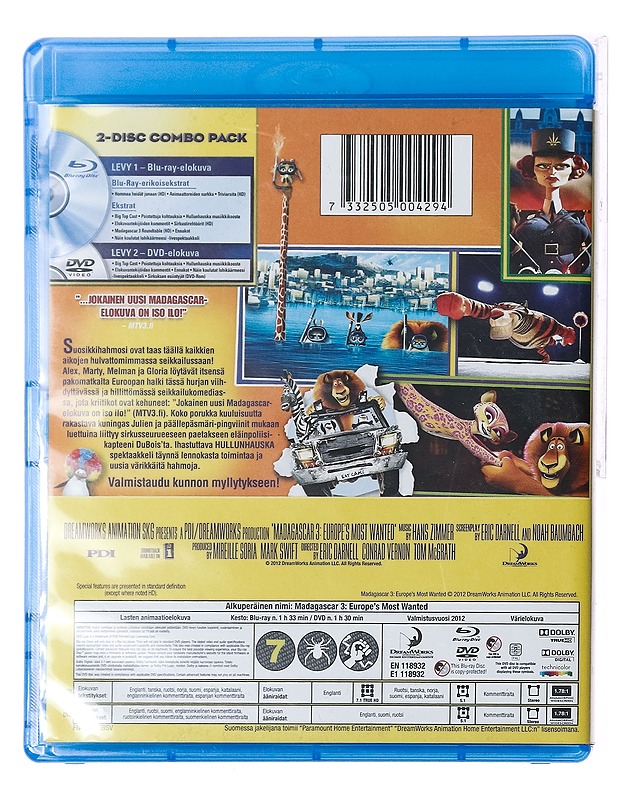 Madagascar 3 - Blu-Ray + DVD - Blu-ray-levyt - 10105387346 - 1