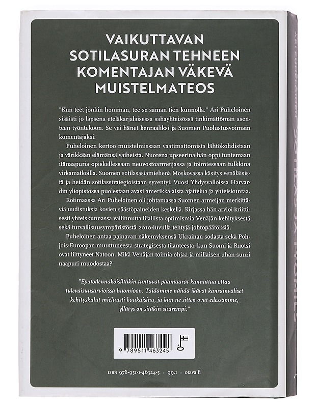 Sotilas ja työmies : muistikuvia ja mietteitä - Ari Puheloinen - Elämäkerrat ja muistelmat - 10105387385 - 1
