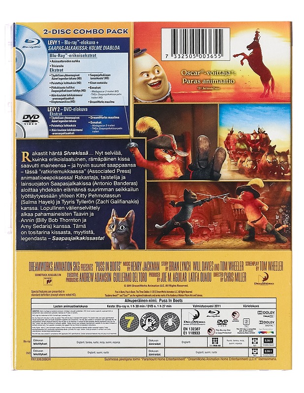 Saapasjalkakissa - Blu-Ray + DVD - Blu-ray-levyt - 10105387406 - 1