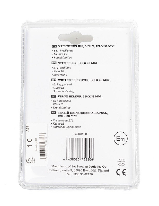 MTX Automotive valkoinen heijastin, 120 x 38 mm - Muut urheiluvälineet ja vapaa-aika - 10105387494 - 1